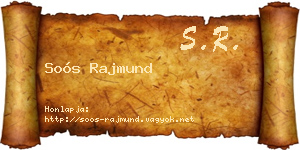 Soós Rajmund névjegykártya