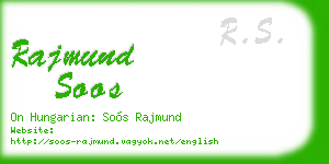 rajmund soos business card